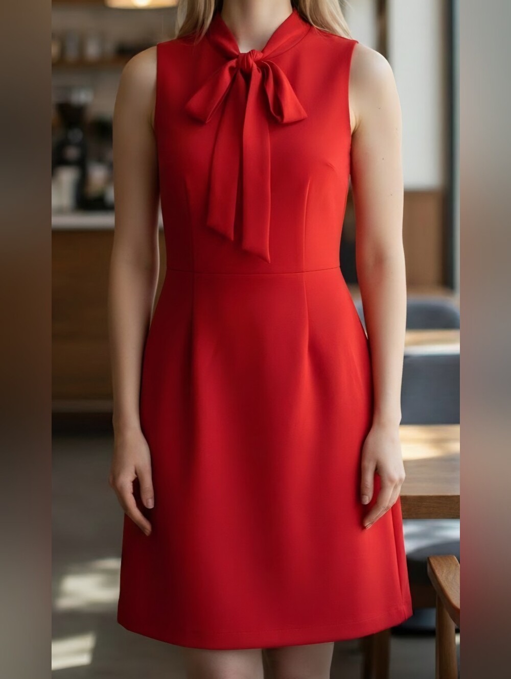 kate spade Red Sleeveless Tie-Neck Mini Dress